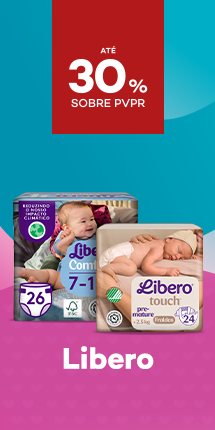 Marca Libero com destaque promocional de até 30% sobre preço de Venda ao Público Recomendado